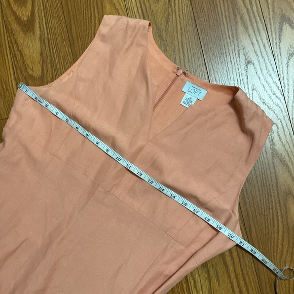 Ann Taylor Loft woman’s orange / peach sleeveless linen / rayon blend dress 14 - Picture 10 of 12